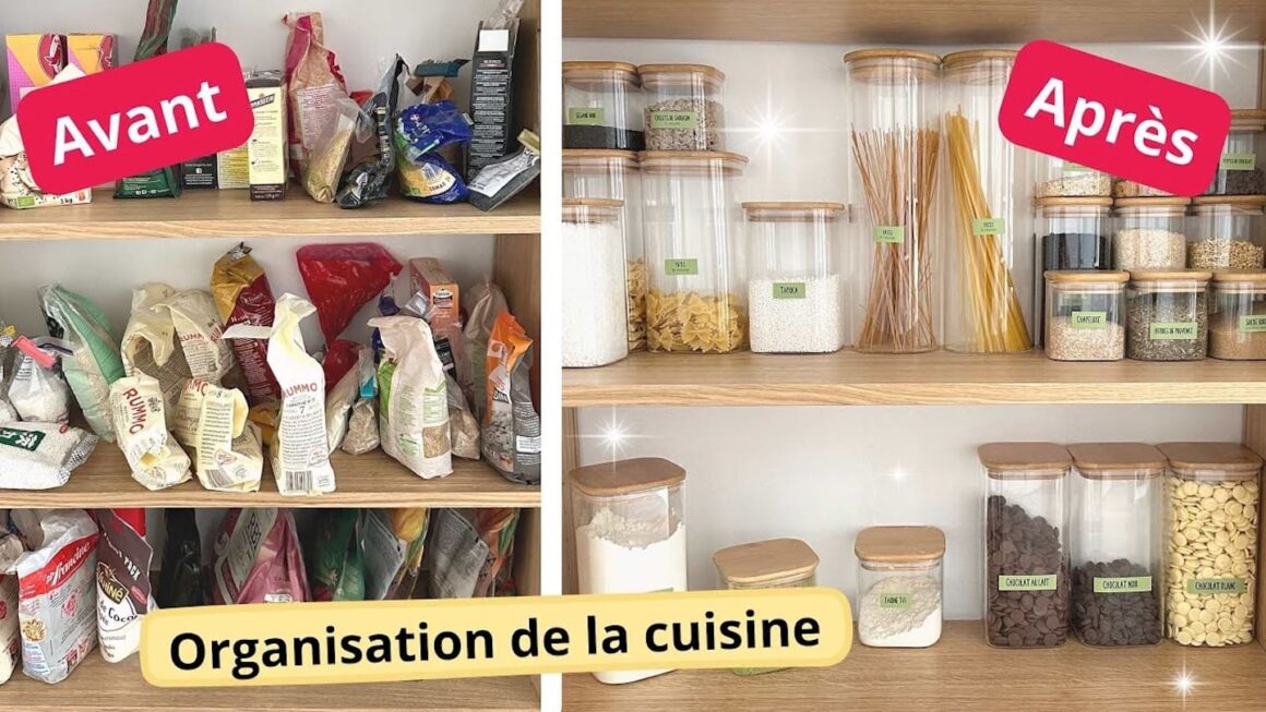 Avant après rangement placard cuisine transformation 1 heure